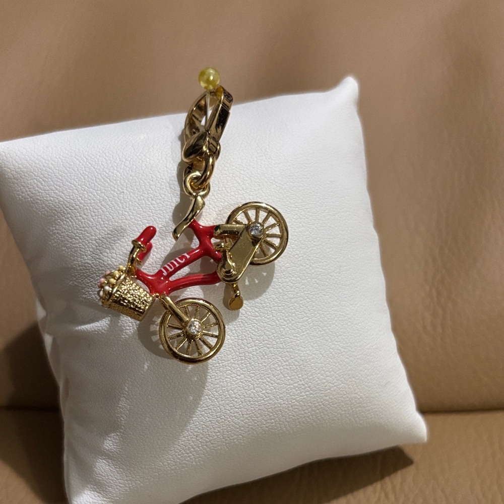Juicy Couture Pink/Red Bicycle Charm with Lobstor Clasp